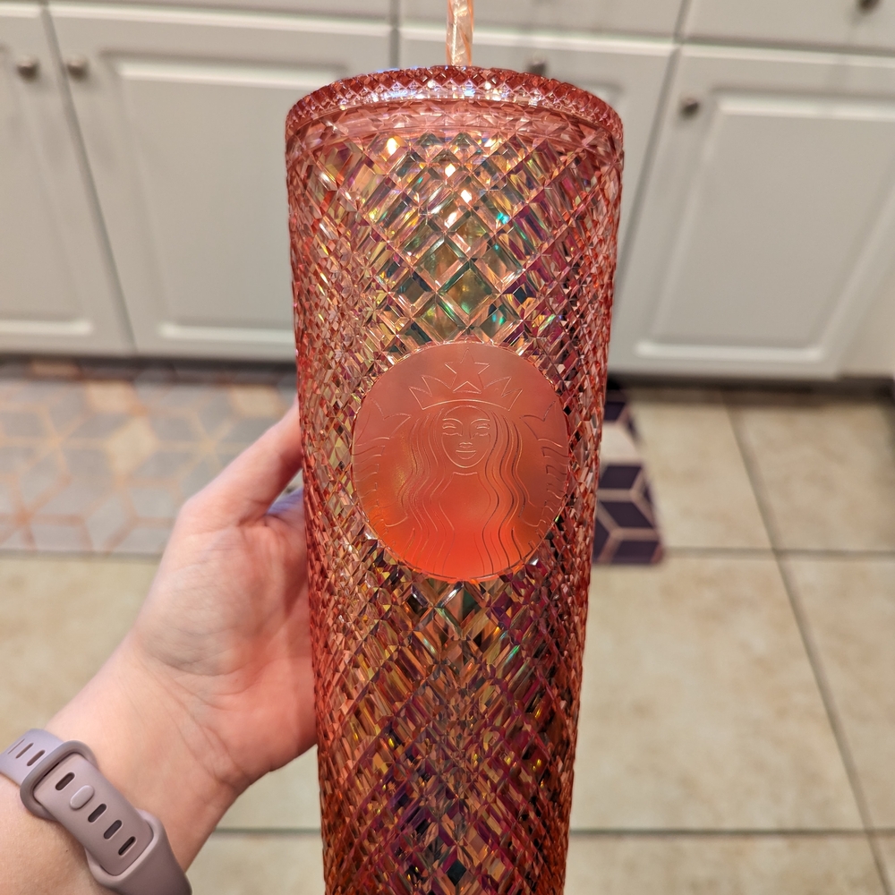 Starbucks 2021 Winter Holiday Rose Gold Jeweled Tumbler 24oz